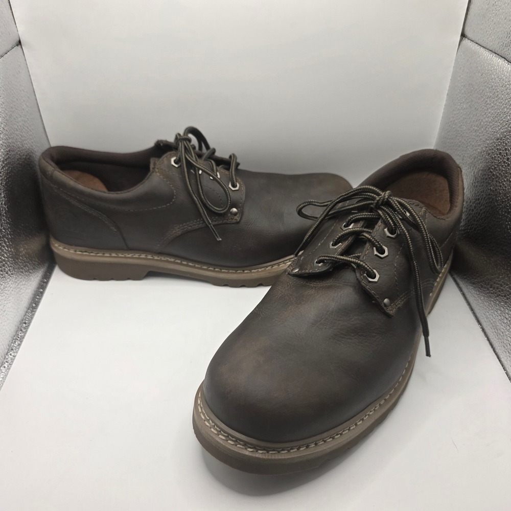 Elk Woods Lucas Mens Steel Toe Work Shoes Brown Leather Oil Resistant Size 13